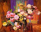 Unknown Artist Bischoff roses painting